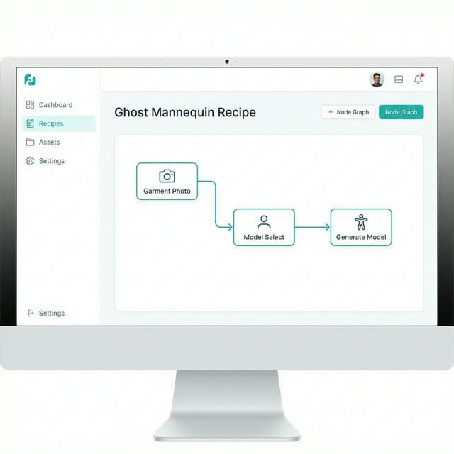 BlinkPic Dashboard Interface showing the fashion model recipe.